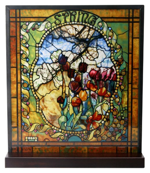 Art Glass Spring Landscape by Tiffany Sculpture Replica